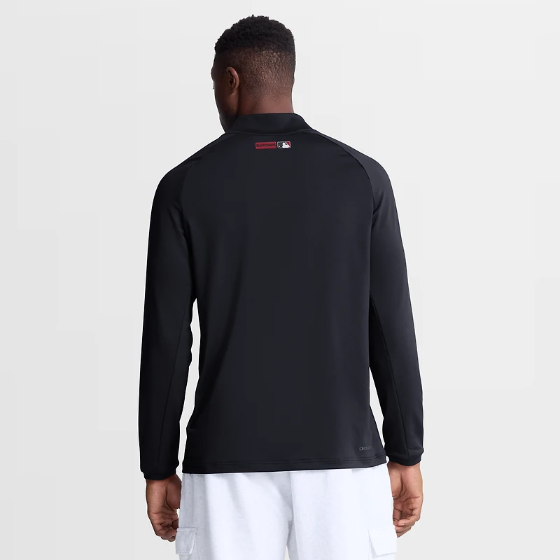Men's Nike Navy Cleveland Guardians Authentic Collection Dri-FIT Raglan Half-Zip Pullover
