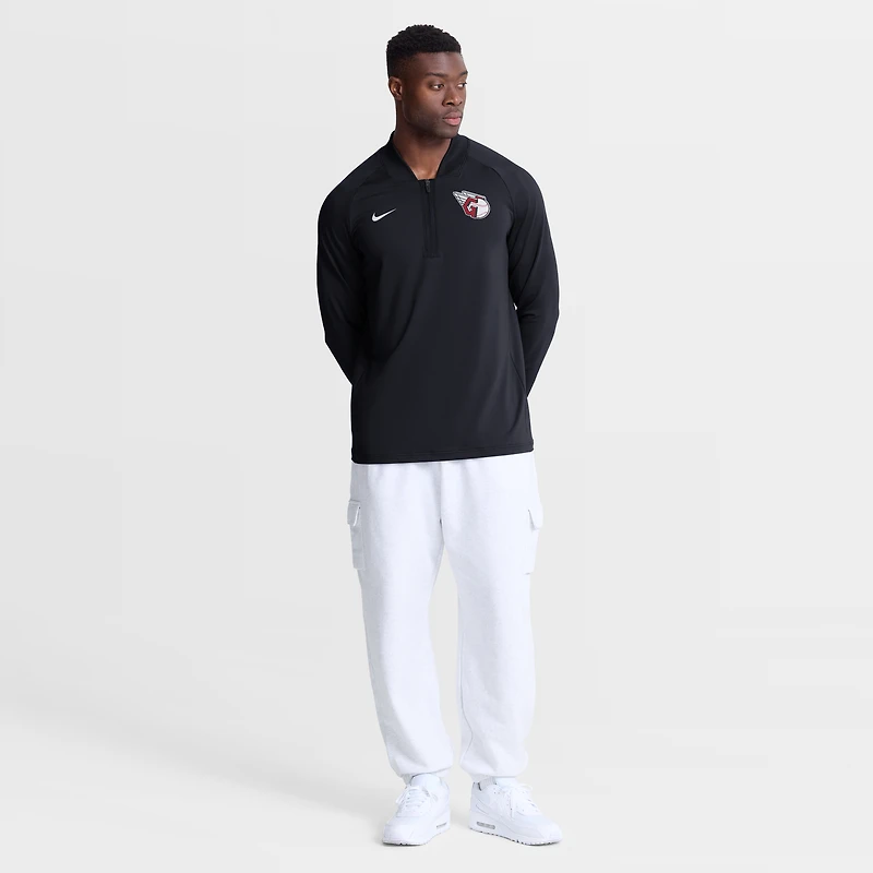Men's Nike Navy Cleveland Guardians Authentic Collection Dri-FIT Raglan Half-Zip Pullover