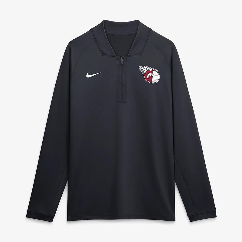 Men's Nike Navy Cleveland Guardians Authentic Collection Dri-FIT Raglan Half-Zip Pullover