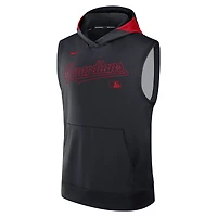Men's Nike Navy Cleveland Guardians Authentic Collection Dri-FIT Sleeveless Hoodie