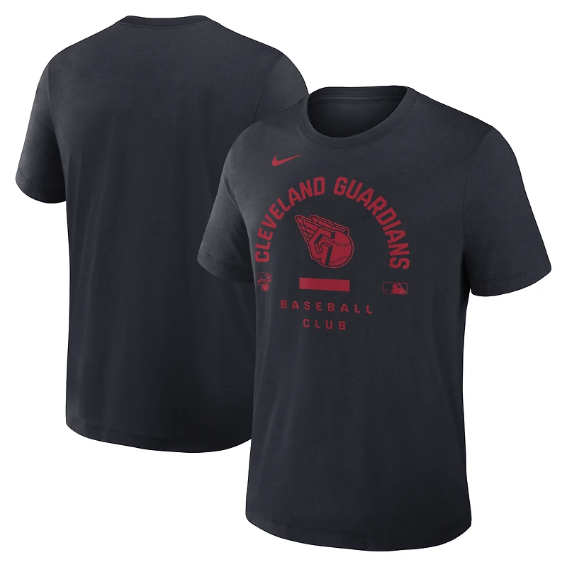 T-shirt Nike rouge Cleveland Guardians Authentic Collection Early Work Tri-Blend Dri-FIT pour homme
