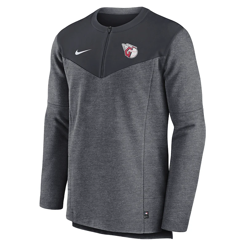 Haut à demi-glissière Nike Cleveland Guardians Authentic Collection Game Time Performance pour homme - Bleu marine