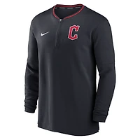 Men's Nike Navy Cleveland Guardians Authentic Collection Performance Half-Zip Top