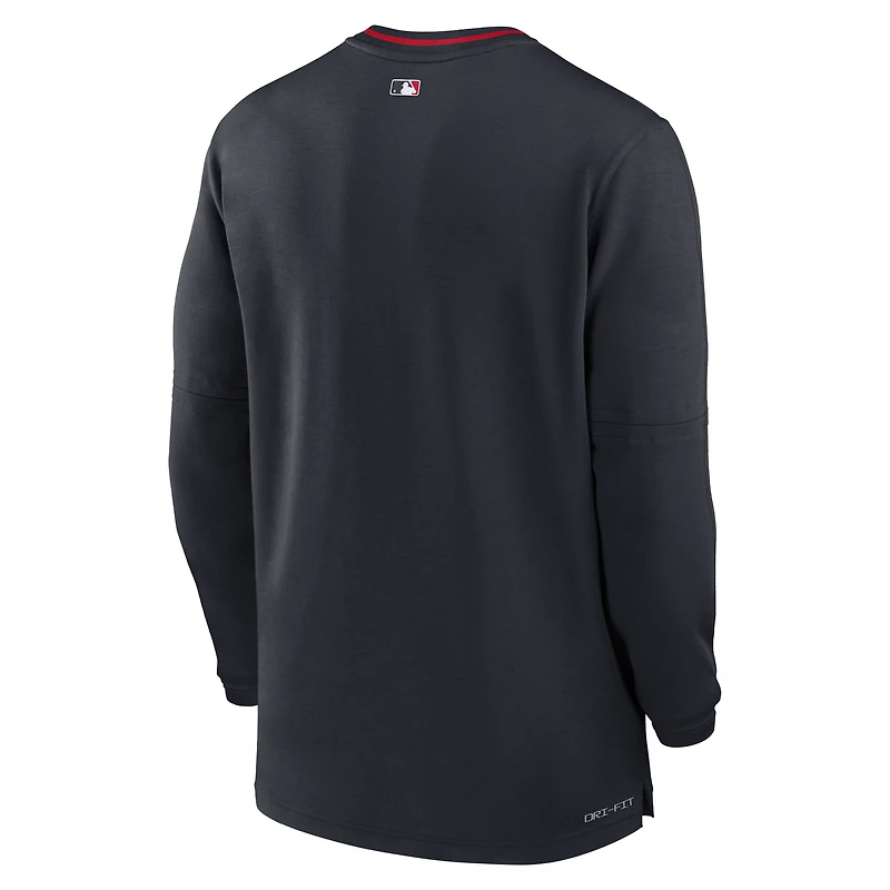 Men's Nike Navy Cleveland Guardians Authentic Collection Performance Half-Zip Top