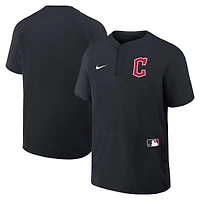Coupe-vent à manches courtes raglan Nike bleu marine Cleveland Guardians Authentic Collection pour homme