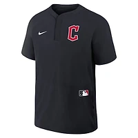 Coupe-vent à manches courtes raglan Nike bleu marine Cleveland Guardians Authentic Collection pour homme