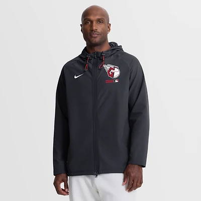Veste à capuche zippée intégrale Nike Cleveland Guardians Authentic Collection bleu marine pour homme