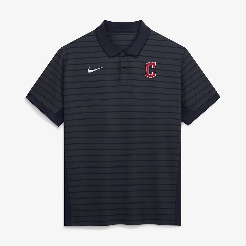 Polo rayé Dri-FIT Nike Authentic Collection Cleveland Guardians bleu marine pour homme