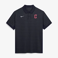 Polo rayé Dri-FIT Nike Authentic Collection Cleveland Guardians bleu marine pour homme