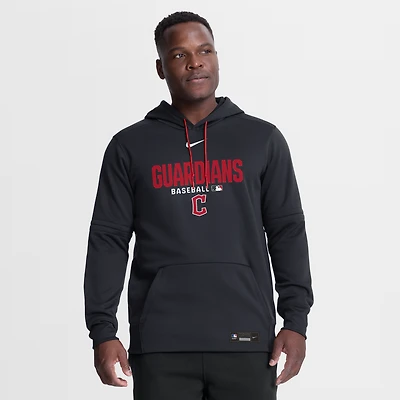 Sweat à capuche Nike Authentic Collection Therma-FIT pour homme, bleu marine, Cleveland Guardians