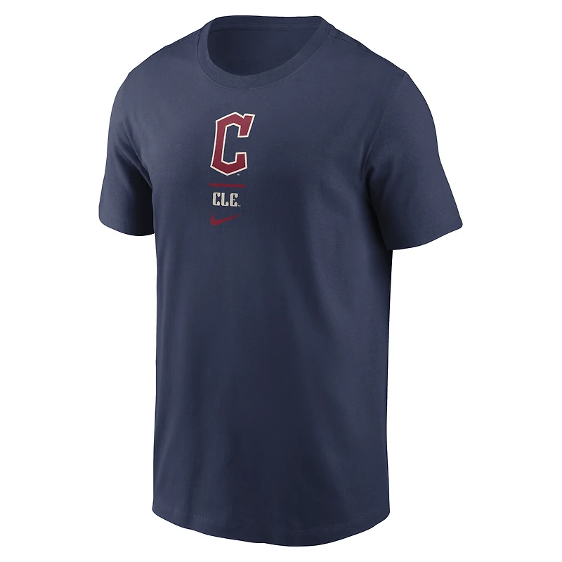 T-shirt Nike City Connect 2-Hit Cleveland Guardians bleu marine pour homme