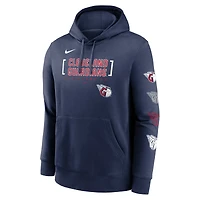 Sweat à capuche Nike Cleveland Guardians Club Stack bleu marine pour homme
