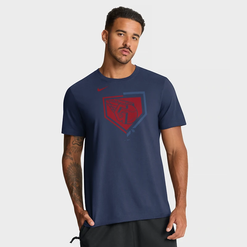 T-shirt Nike Icon Cleveland Guardians bleu marine pour homme