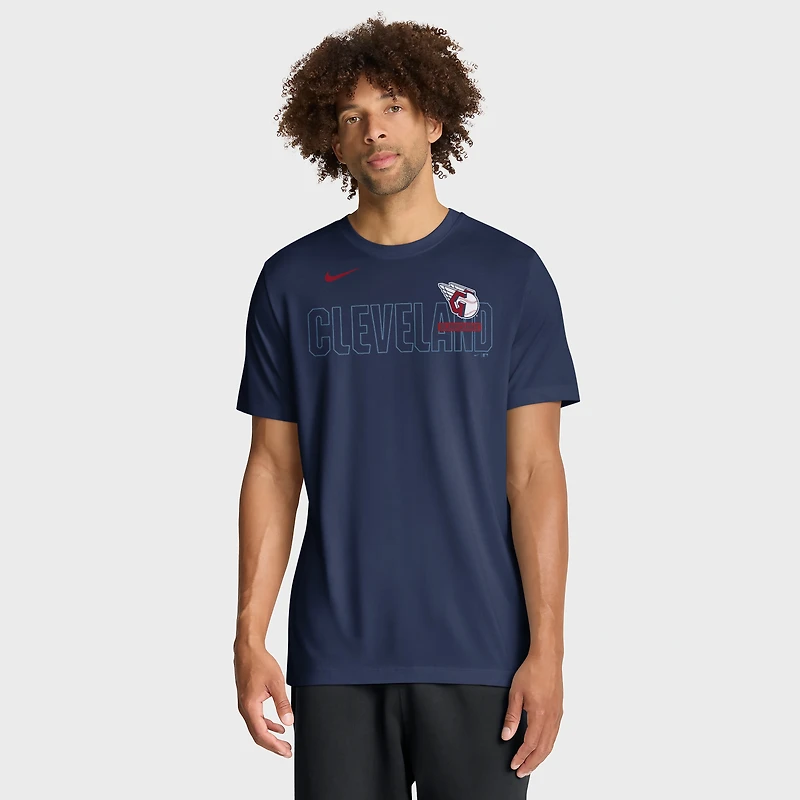 T-shirt Nike Dri-FIT Legend Knockout Team pour homme, bleu marine, Cleveland Guardians