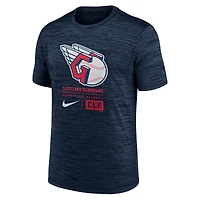 T-shirt Nike bleu marine avec grand logo Velocity des Cleveland Guardians pour hommes
