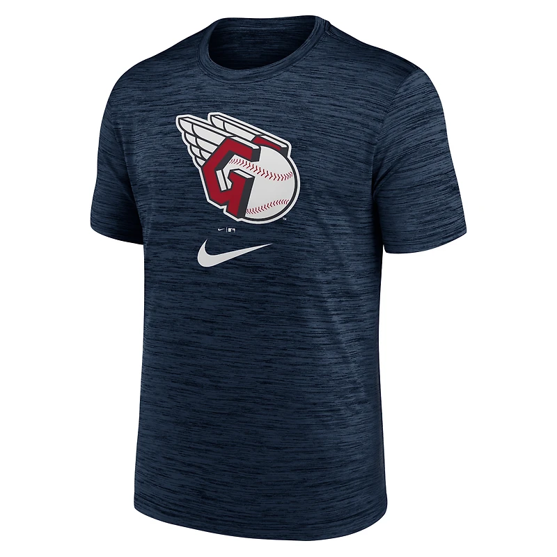 T-shirt Performance Nike Cleveland Guardians Logo Velocity pour homme - Bleu marine