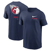 T-shirt à épaules dénudées Nike Cleveland Guardians pour homme bleu marine