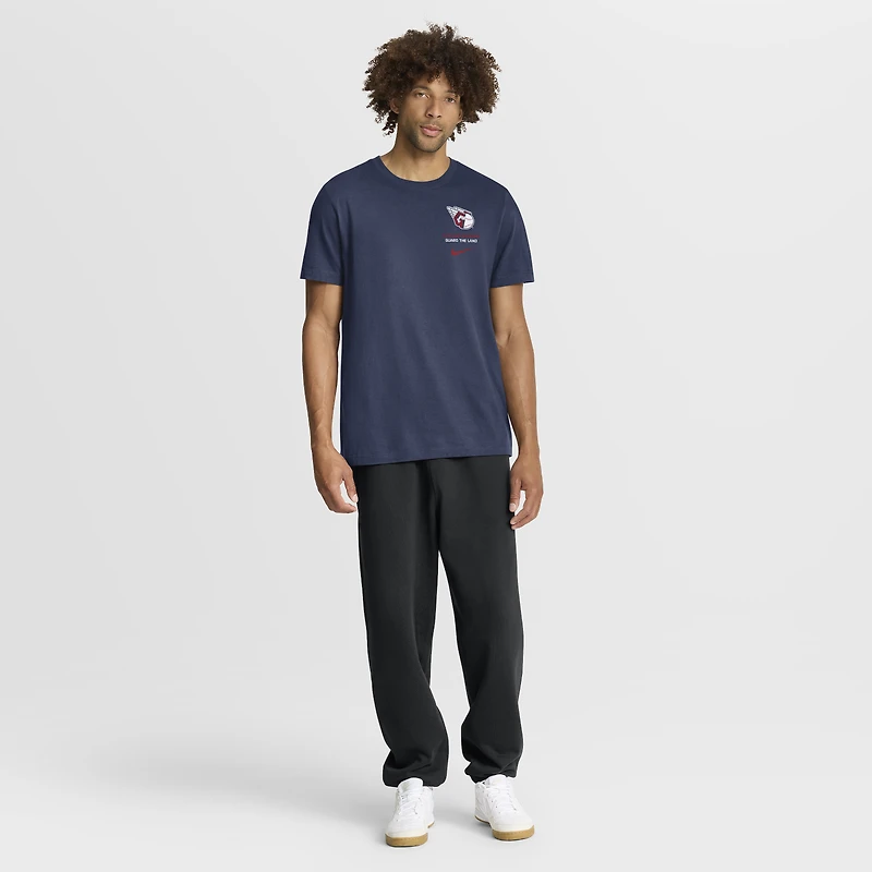 T-shirt Nike Primetime 2-Hit bleu marine pour homme Cleveland Guardians