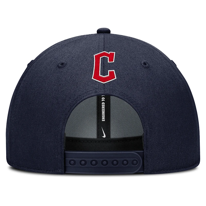 Casquette ajustable Nike Cleveland Guardians Rise Gaberdine pour homme bleu marine