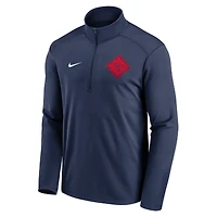 Haut à demi-glissière pour homme Nike Cleveland Guardians Team Logo bleu marine