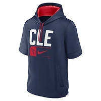 Sweat à capuche manches courtes Nike Cleveland Guardians Tri Code Lockup pour homme, bleu marine