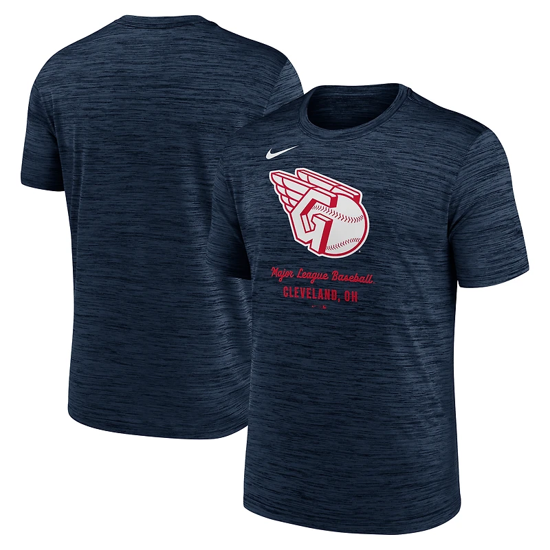 T-shirt Nike bleu marine Cleveland Guardians Velocity Performance pour homme