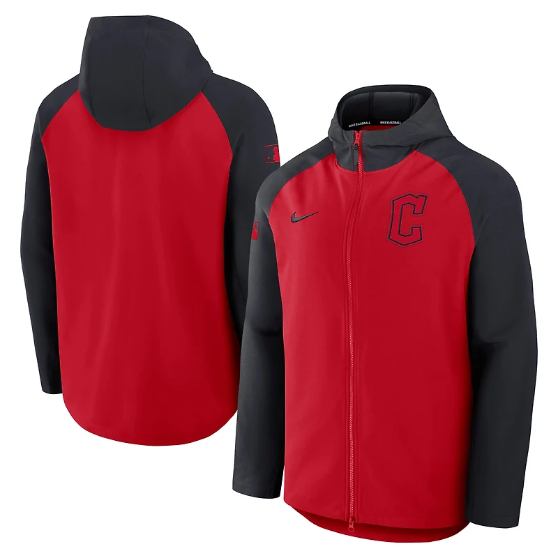 Men's Nike Red/Navy Cleveland Guardians Authentic Collection Raglan Performance Full-Zip Jacket
