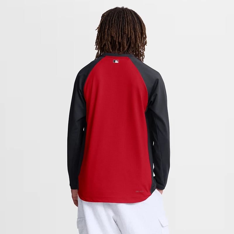 Men's Nike Red Cleveland Guardians Authentic Collection Raglan Dri-FIT Sweatshirt