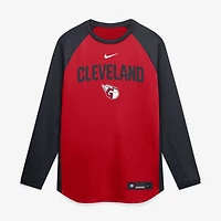 Men's Nike Red Cleveland Guardians Authentic Collection Raglan Dri-FIT Sweatshirt