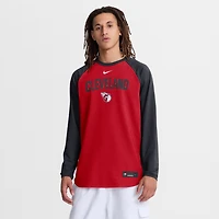 Sweat-shirt raglan Nike Dri-FIT Authentic Collection pour homme, rouge, Cleveland Guardians
