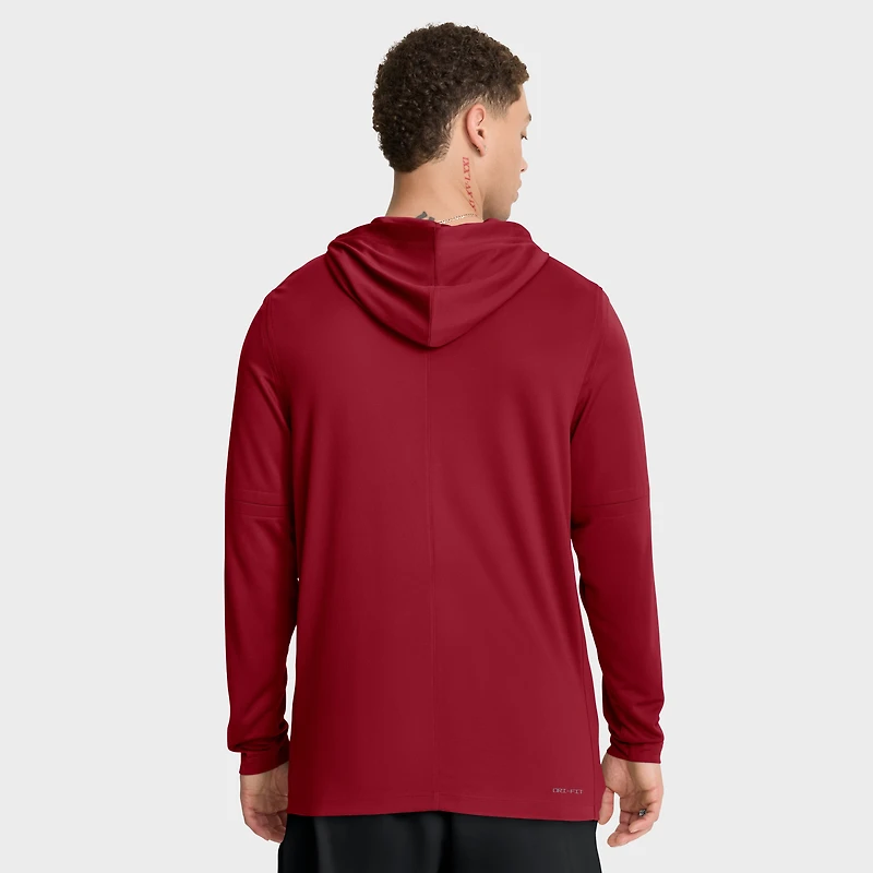 Men's Nike Red Cleveland Guardians City Connect Dri-FIT Long Sleeve Hooded T-Shirt