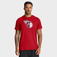 Men's Nike  Red Cleveland Guardians Tri-Blend Logo T-Shirt