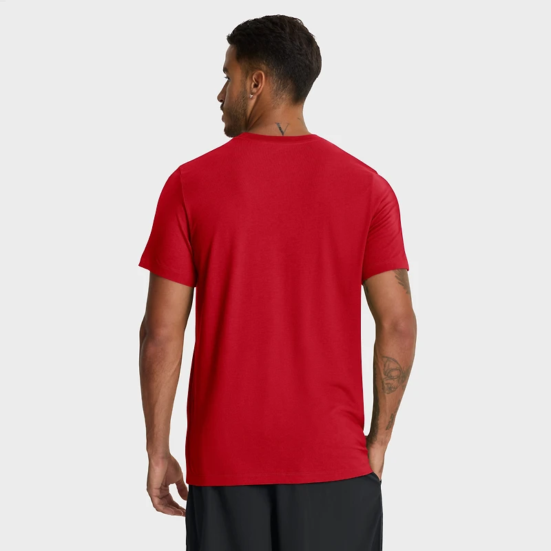 T-shirt Nike rouge Cleveland Guardians Tri-Blend avec logo pour homme