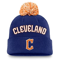 Men's Nike  Royal Cleveland Guardians Peak Cuffed Knit Hat with Pom