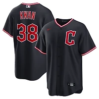 Men's Nike Steven Kwan Navy Cleveland Guardians Alternate Replica Jersey