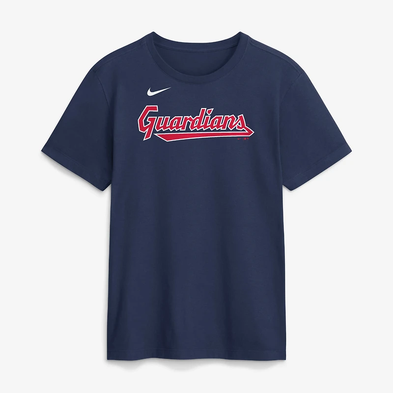 T-shirt Nike Travis Bazzana bleu marine Cleveland Guardians pour homme, avec nom et numéro
