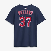T-shirt Nike Travis Bazzana bleu marine Cleveland Guardians pour homme, avec nom et numéro