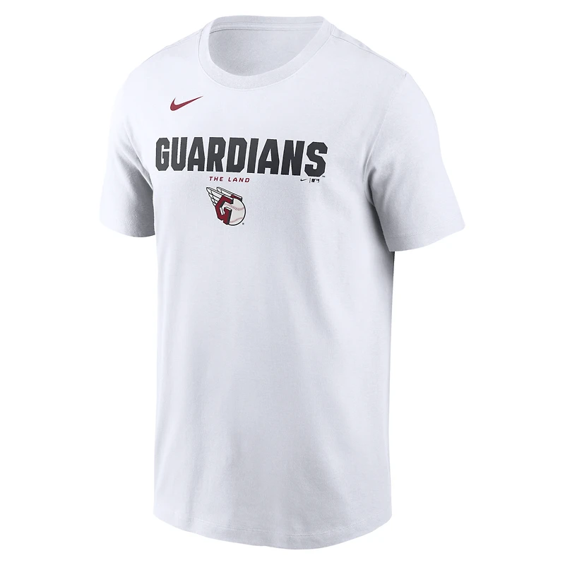 Men's Nike White Cleveland Guardians Bold Team Name T-Shirt