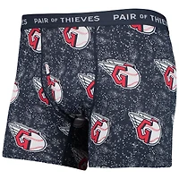 Lot de 2 boxers Super Fit pour homme Paire voleurs Noir/bleu marine Cleveland Guardians