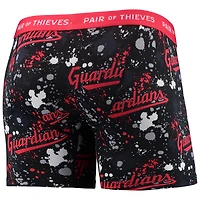 Lot de 2 boxers Super Fit pour homme Paire voleurs Noir/bleu marine Cleveland Guardians