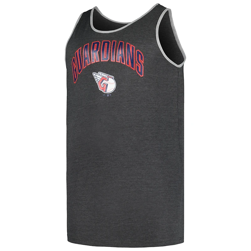Débardeur Profile Heather Charcoal Cleveland Guardians Big & Tall Arch Over Logo pour homme