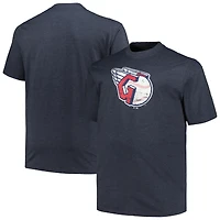 T-shirt pour hommes Profile Heather Navy Cleveland Guardians Big & Tall avec logo vieilli