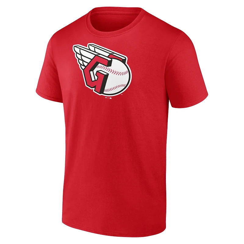Men's  Red Cleveland Guardians Official Logo T-Shirt
