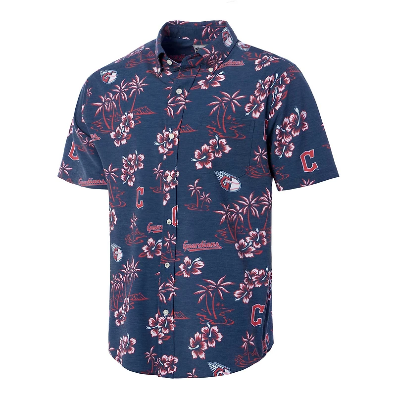 Chemise boutonnée Kekai des Cleveland Guardians Reyn Spooner pour hommes, bleu marine