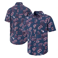 Chemise boutonnée Kekai des Cleveland Guardians Reyn Spooner pour hommes, bleu marine