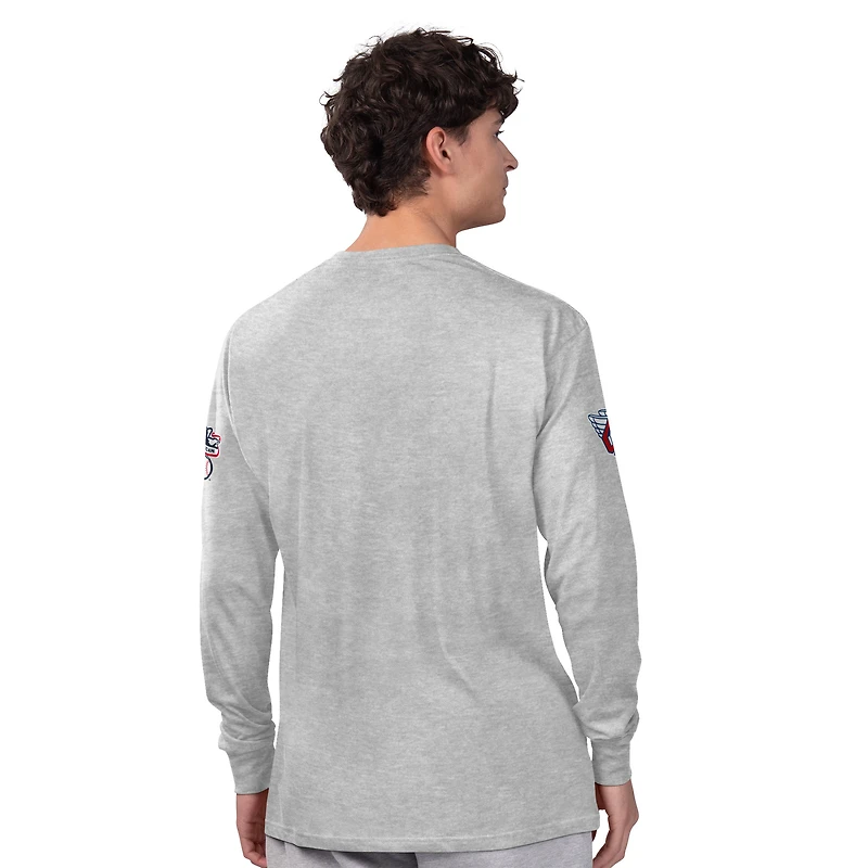 Men's Starter Heather Gray/Navy Cleveland Guardians Two-Pack Long Sleeve & Short T-Shirt Set