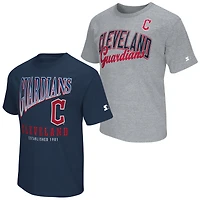 Men's Starter  Navy/Heather Gray Cleveland Guardians Two-Pack T-Shirt Set