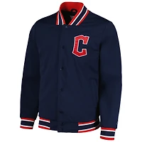 Men's Starter Navy Cleveland Guardians Secret Weapon Full-Snap Jacket