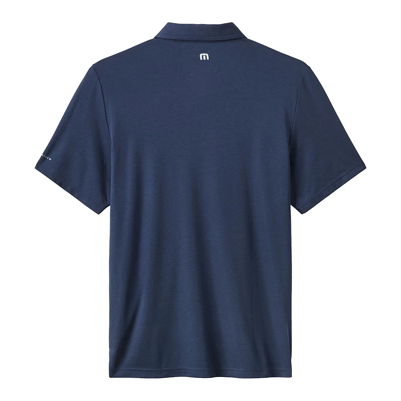 Men's TravisMathew Navy Cleveland Guardians Playoff Pitch Tri-Blend Polo