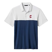Men's TravisMathew White/Navy Cleveland Guardians Home Run Leader Tri-Blend Polo